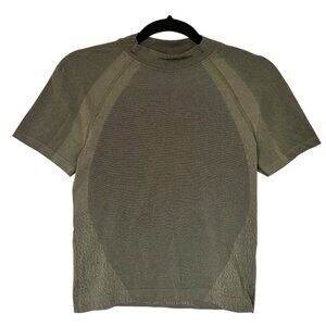 Lululemon Seamless Training Short Sleeve T-Shirt Army Green Size 6 EUC